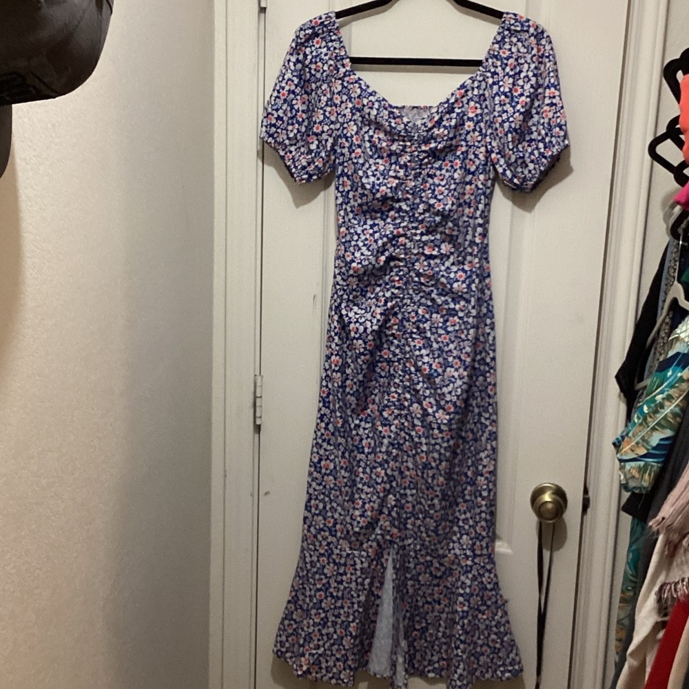 Floral Blue Women's Dress